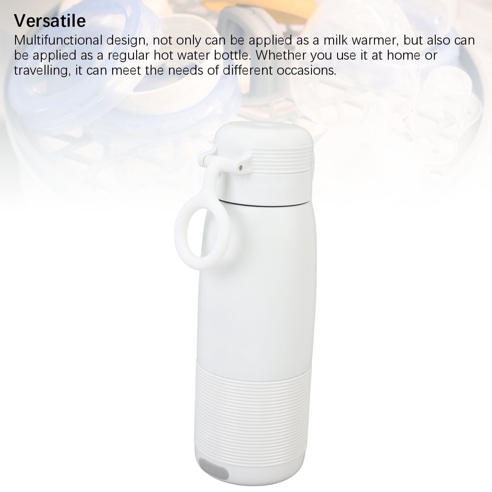 Yajisi Portable Cordless Baby Bottle Warmer USB Rechargeable Travel Water Warmer for Breastmilk and Formula Feeding, 500mL / 16.9 fl oz Capacity with 5000mAh Battery, Perfect for On-the-Go, White