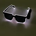 thumbnail image 4 of Gafas de 8 bits con cable EL, gafas con luces LED intermitentes, suministros para fiestas, gafas luminosas, gafas de sol brillantes para fiestas de festivales, 4 of 6