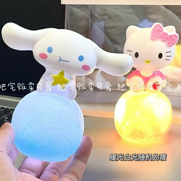 Sanrio-Lámpara de noche de Hello Kitty Kuromi Cinnamoroll, juguete brillante para niños, Anime Kawaii, regalos para niños