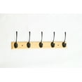 thumbnail image 4 of James Hardware Wall-Mounted Coat Racks with 5 Metal Double-Hooks, Beech Wood Backboard, 17.8 inch, Black/Black Board, 4 of 7