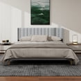 thumbnail image 2 of NNV King Upholstered Platform Bed with Vertical Channel Tufted Headboard,Wooden Slats Support,Light Grey Linen, 2 of 6