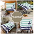 thumbnail image 6 of Anchor Aqua Tapestry for Bedroom Wall Hanging Tapestry, Modern Navy Blue White Striped Nautical Ceiling Backdrop Tapestries Poster Blanket Wall Decor for Teens Room Living Room Dorm 59" x 90", 6 of 8