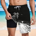 thumbnail image 4 of Erwazi Mens Swim Trunks Printed Drawstring Waist Layer Lining Breathable Quick Dry Practical Summer Swimwear Shorts with Pocket, 4 of 7