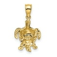 thumbnail image 3 of Real 14kt Two-tone Gold Turtle Charm Pendant; for Adults and Teens; for Women and Men, 3 of 4