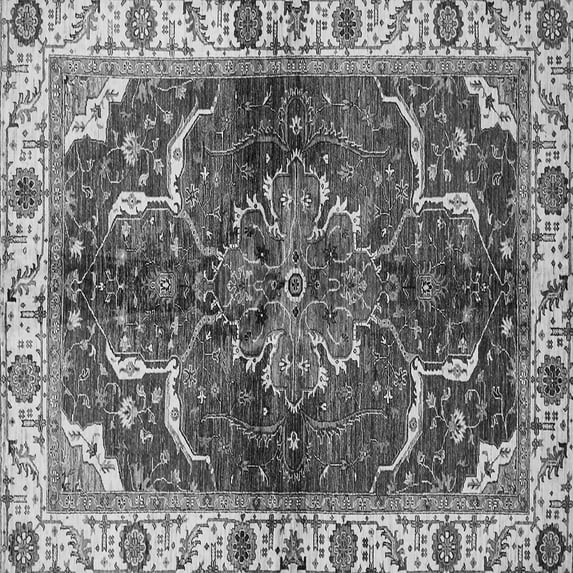 Ahgly Company Indoor Square Abstract Gray Modern Area Rugs, 8' Square