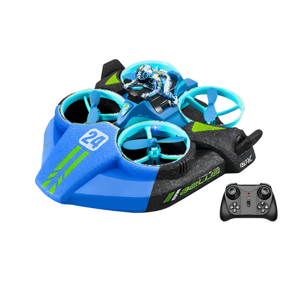 3-in-1 Transformable Drone Hovercraft – Air Land Water RC Toy for Kids, 2.4GHz Remote Control with 1200mAh Battery, 360° Flip, Headless Mode, Easy to Fly, Gift for Teenage
