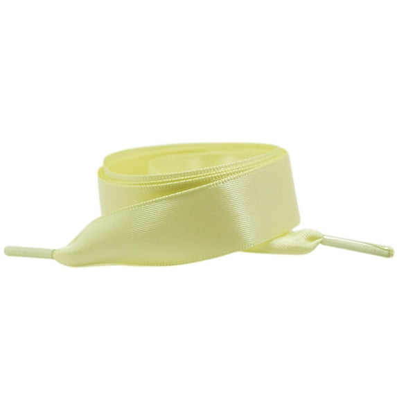 Santimon 2 Pairs Flat Shoe Laces Silk Ribbon Shoelace for Sneakers/ Canvas Shoes/ Board Shoes 55" Yellow