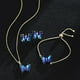 thumbnail image 3 of GMGYQ conjunto de joyería romántica para mujer, pulsera, collar, pendientes, Material de vidrio de mariposa, accesorios de vestido de cena de boda, 3 of 4