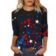 thumbnail image 1 of Camisetas de Manga Larga de las Mujeres Imprimir 3/4 Manga Cuello Redondo Blusa, Camiseta Casual para la Primavera Y el Verano, 1 of 5