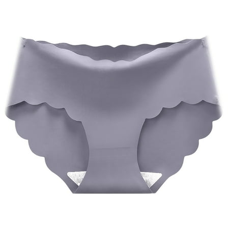 vigerkar Women s Seamless Hipster No Show Invisible Ice Silk Stretch Underwears Bikini Underwear Panty Grey  L