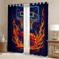 thumbnail image 2 of Manfei Basketball Sports Black Out Curtains,Ball Game Gaming Curtains Pack of 2 (42x63 Each),Deepblue Orange Bedroom Curtains For Boys Teens,Ultra Soft Home Decor, 2 of 6