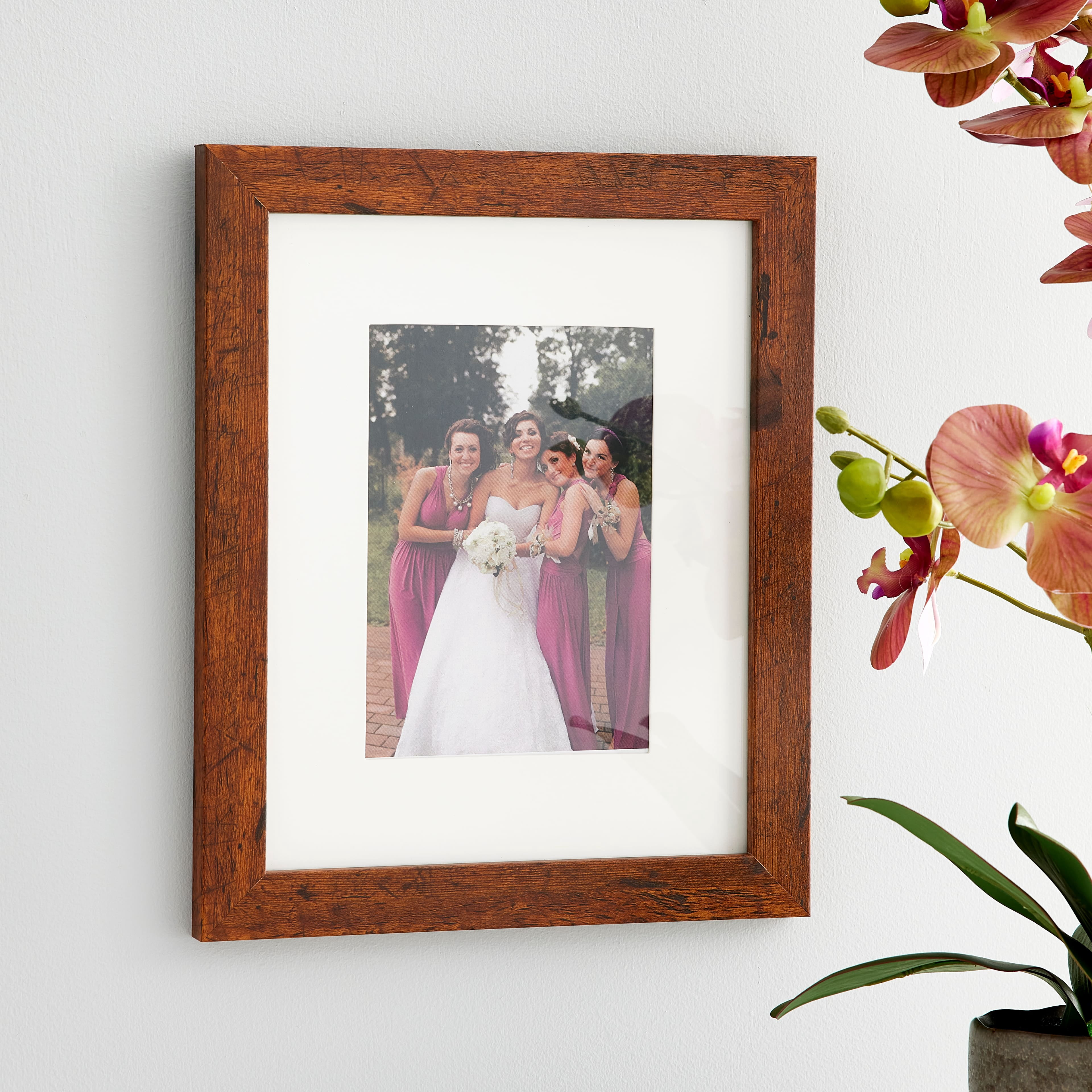 Studio Decor 8" x 10" Honey Belmont Picture Frame with 5" x 7" Mat - Includes Pre-attached Hanging Hardware, Horizontal or Vertical Display - MDF, 1 Pack