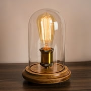 Surpars House Vintage Desk Lamp Glass Shade Table Lamp Edison Bulb Included