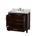 thumbnail image 2 of Wyndham Collection Sheffield 36" Metal Single Bathroom Vanity in Espresso/Chrome, 2 of 4