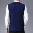 thumbnail image 4 of Men's Sweater Vest Male Autumn Winter Buckle V Neck Pure Color Wool Collarless Shirt Body Type Non Hooded Pocket Design, 4 of 8