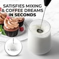 thumbnail image 3 of Zulay Kitchen Powerful Milk Frother Wand With 2 Duracell Batteries - Ultra Fast Handheld Drink Mixer - Electric Whisk Foam Maker for Coffee, Lattes, Cappuccino, Matcha, Hot Chocolate & Creamer, 3 of 5