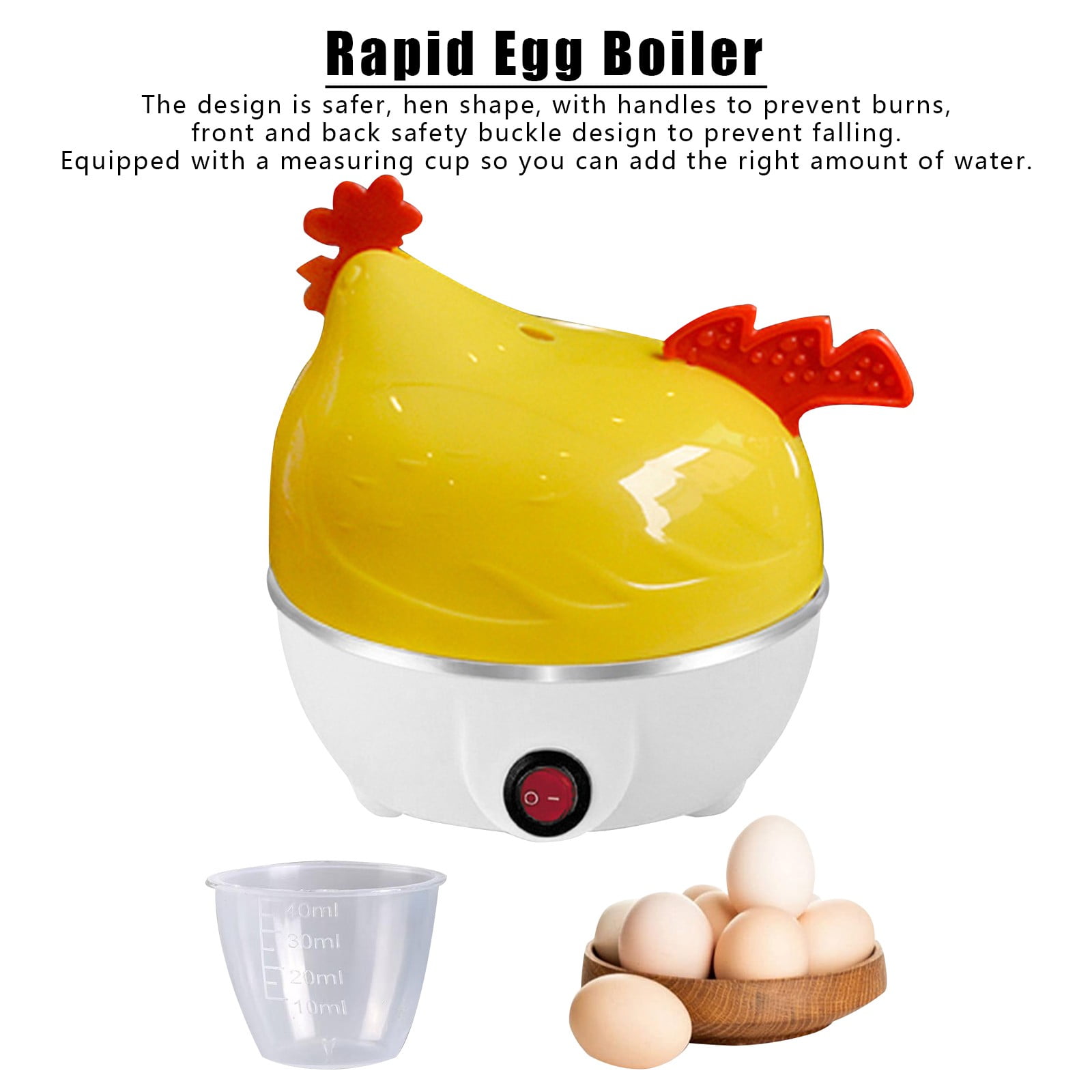 Adorable Chicken Shape Egg Steamer Cooker 7 Eggs Capacity Versatile Breakfast Appliance