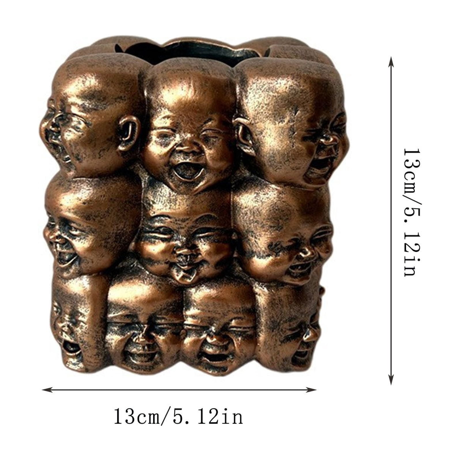 Smiling Buddha Resin Flower Pot, Creative Multi Faceted Planter, Solid Durable Resin Build, Fine Texture Craft Detail, Indoor Gardening Accessory, Auspicious Desktop Decor Ornament