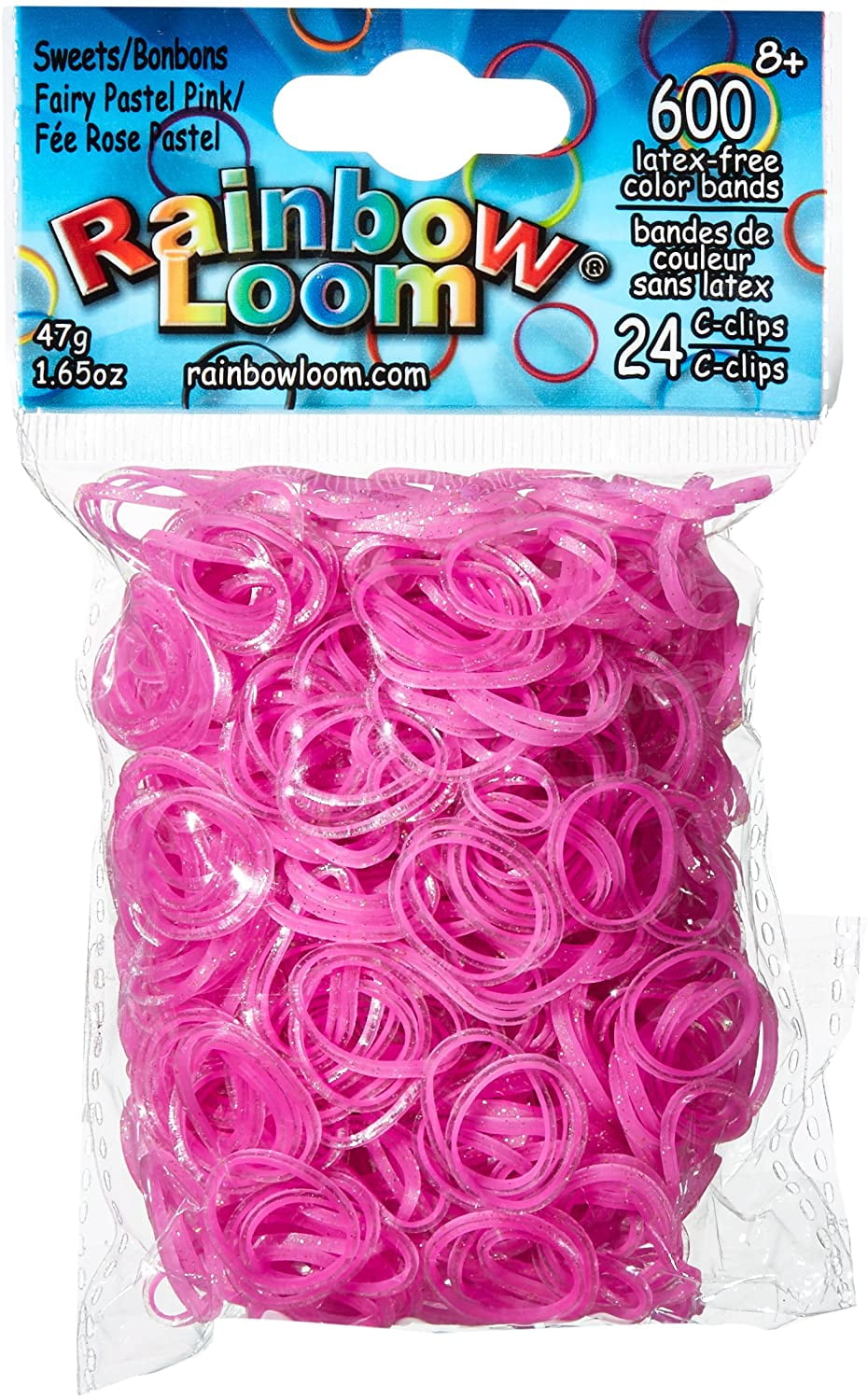 RAINBOW LOOM Sweets Fairy Pastel Pink Rubber Bands with 24 CClips (600