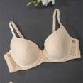 thumbnail image 2 of GEWSEY Women's Push Up Lace Bra Demi Comfort Padded Add 1 Cup Lift Up Bras Soft Lace Sexy Plunge Underwire (Beige, XL), 2 of 8