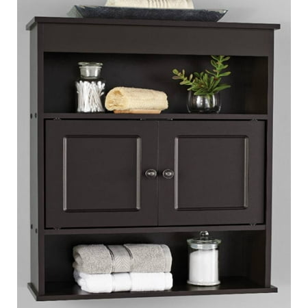 mainstays bathroom wall cabinet, espresso - walmart