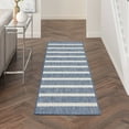 thumbnail image 6 of Nourison Positano Modern Stripes Flatweave Outdoor Rug Navy Ivory 2' x 6', 6 of 11
