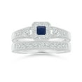 thumbnail image 4 of Angara Natural 0.19 Ct. Blue Sapphire with Diamond Halo Ring in 14K White Gold for Women (Ring Size: 3), 4 of 10