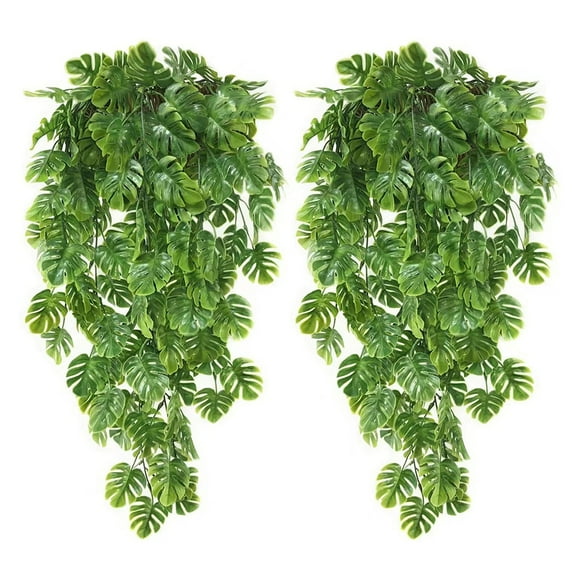 Wosthever 2x Green Artificial - Green Plant Hanging Plants Plants Hanging - 2pcs For Perfect For Restaurants And Cafes Plant Decoración