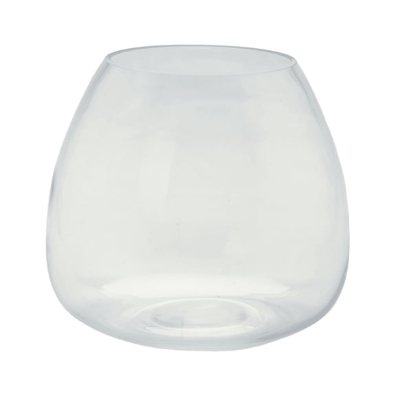CC Home Furnishings 7.5" Clear Transparent Cylindrical Hand Blown Glass Vase