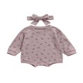 thumbnail image 1 of Baby Boy Girl Sweatshirt Romper Oversized Pullover Sweater Top Fall Winter Clothes, 1 of 6