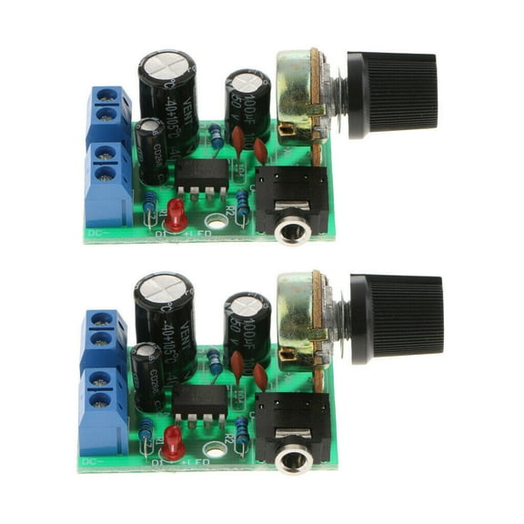 2PCS Mini Audio Power Amplifier Board DC3~12V Module Adjustable Volume for LM386