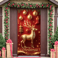 thumbnail image 2 of Golden Reindeer Merry Christmas Banner Decorative Holiday Party Event Celebration Background, 2 of 9
