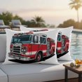thumbnail image 4 of Red Fire Truck Outdoor Waterproof Pillow Covers, Funny Cute Car Decorative Rectangle Throw Pillowcase Sofa Cushion Sham for Patio/Couch/Chair, 20"x12" 2 Pack, 4 of 8