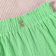 thumbnail image 3 of Girls' Casual Ruffled Paperbag Waist Shorts Elastic Summer Wide Leg Shorts Mint Green Size 7-8 Years, 3 of 6