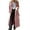 Pink, variant on Spring Fall Long Sleeved Women Casual Faux Suede Coat Double Breasted Long Trench Coat with Belt