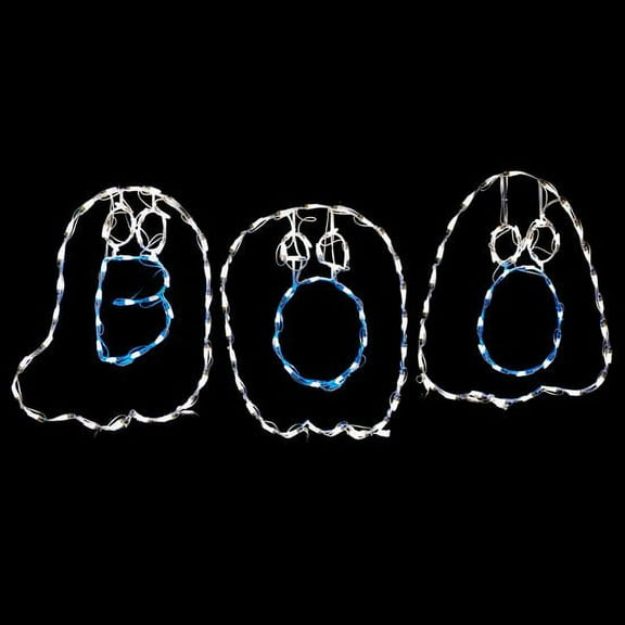 Halloween LED Wire Framed BOO! Ghosts (3 Ghosts) Decoration