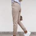 thumbnail image 5 of TAIAOJING Women Cotton Linen Pants Workout Out Leggings Fitness High Waist Skinny Solid Cropped Casual Pocket Button Lounge Pant Trousers, 5 of 9