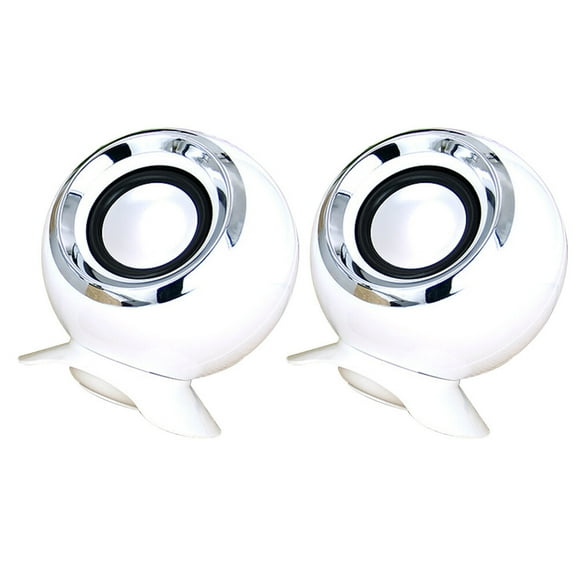 Shisuyan Professional Computer Speaker White Abs 2Pcs 3.9X3.1X2.8In