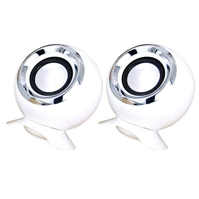 Shisuyan Haut-Parleur d'Ordinateur Professionnel Blanc Abs 2 Pcs 3.9X3.1X2.8In