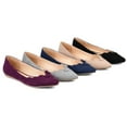 thumbnail image 6 of Womens Faux Suede Button Scalloped Flats, 6 of 6