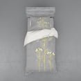 thumbnail image 2 of Ambesonne Abstract Bedding Set 4 Pcs, Nature Beauty Flower Twigs, Queen, Grey Yellow, 2 of 3