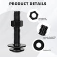 thumbnail image 3 of YTRFGH-3/8-16 x 3 Carriage Bolt Kit, Stainless Steel 304 Carriage Bolts Screws with Hex Nuts & Flat Washers, Round Head Square Neck, Full Thread, Black Finish, 4 Sets, 3 of 4
