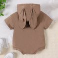 thumbnail image 7 of Easter Toddler Girl Outfit Baby Boys Girls Long Sleeve Solid Easter Rabbit Ear Romper Kids Jumpsuit Easter Outfit Baby Boy Brown 12 Months-18 Months, 7 of 7