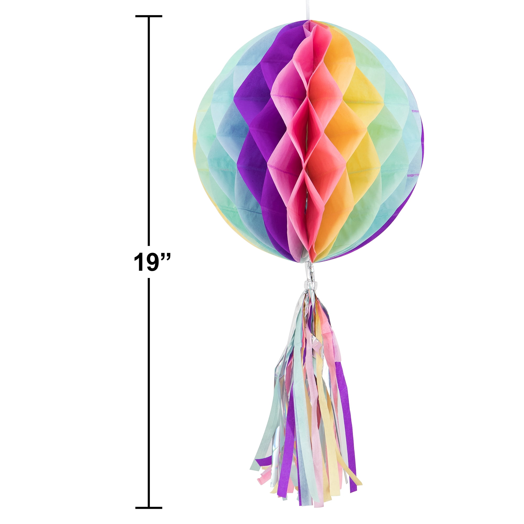 Way to Celebrate Iridescent Rainbow Multicolor Birthday Decoration Kit for 16 Guests, 103-Piece Party Set