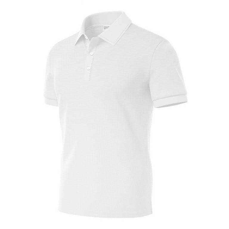 DDAPJ pyju Solid Color Polos for Men Waffle Shirts Moisture