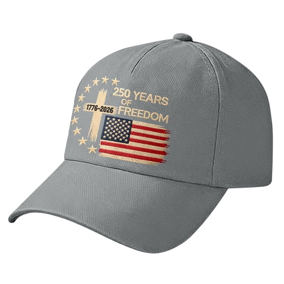 WUANDIXFA Hats for Men Baseball Cap 250th Anniversary USA Hat 250 Year American Patriotic Retro Baseball Caps, United States Cap America Gifts Men Women Grey,One Size