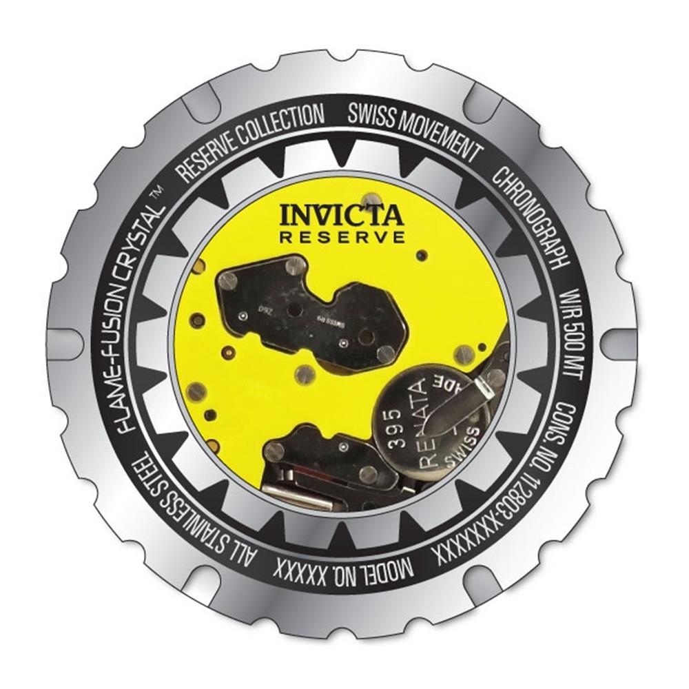 Invicta 22143 Men's Reserve Chronograph Black Carbon Fiber Dial Black Silicone Strap Dive Watch - image 2 of 4