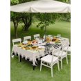thumbnail image 4 of Outdoor Tablecloth with Umbrella Hole for Patio/Picnic/Party/Camping, Yellow Sunflowers Waterproof Table Cloth Rectangle Table Cover Washable, Summer Floral Leaves Wreath Bow Plaid Beige (60"x 102"), 4 of 8