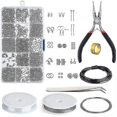 thumbnail image 1 of Kit de fabricación de joyas, herramientas de reparación, accesorios, paquete de alambre para cuentas, 8 Uds., 1 of 4