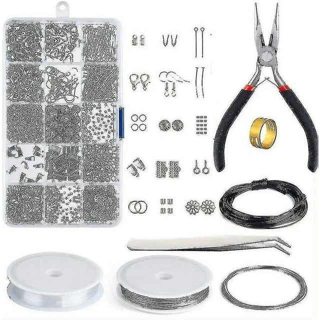 Kit de fabricación de joyas, herramientas de reparación, accesorios, paquete de alambre para cuentas, 8 Uds.